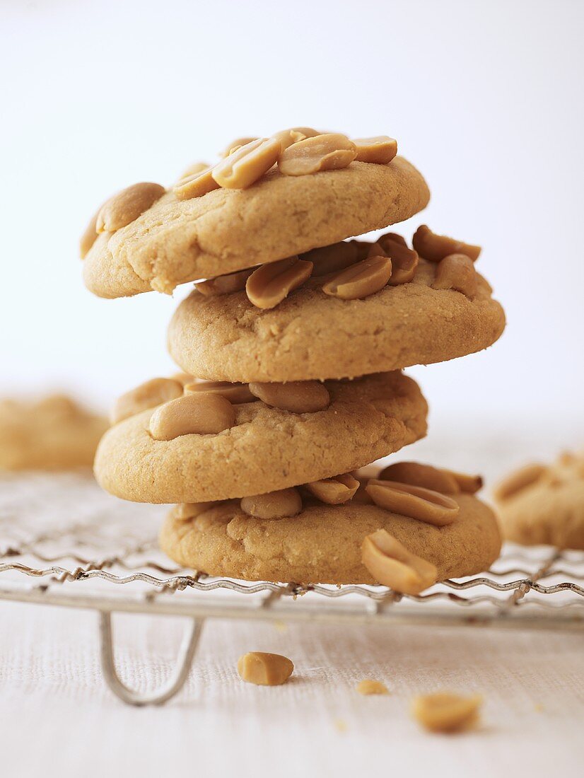 Peanut cookies, stacked