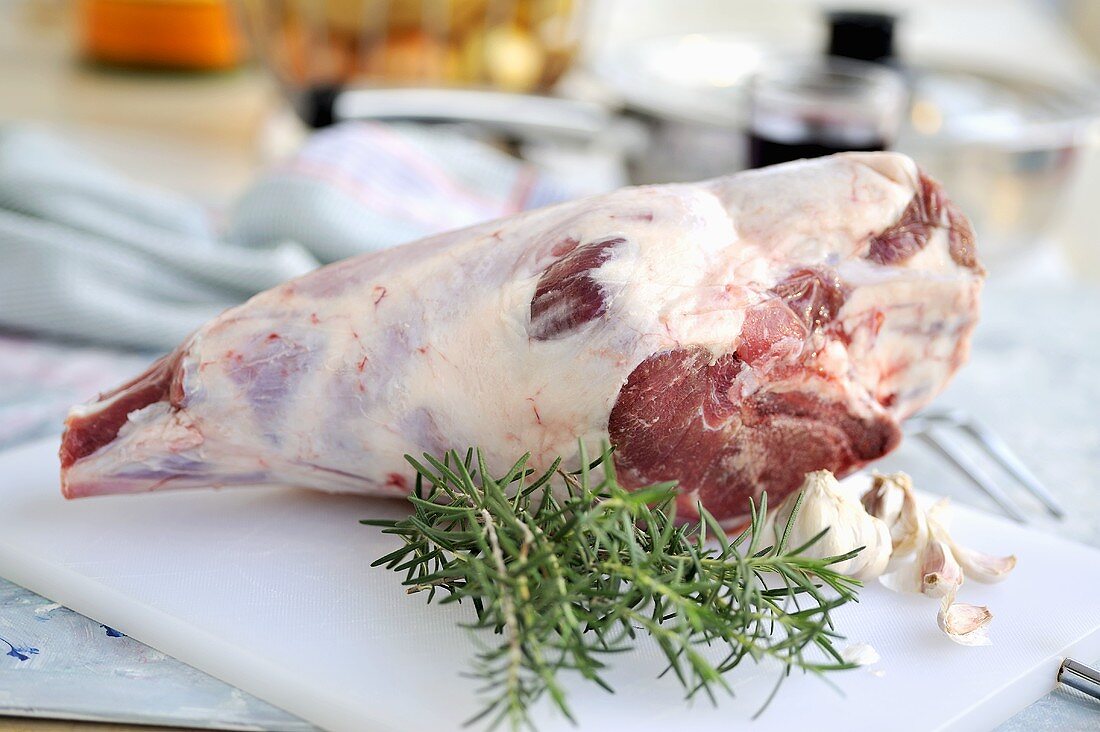 Leg of New Zealand lamb with rosemary and herbs
