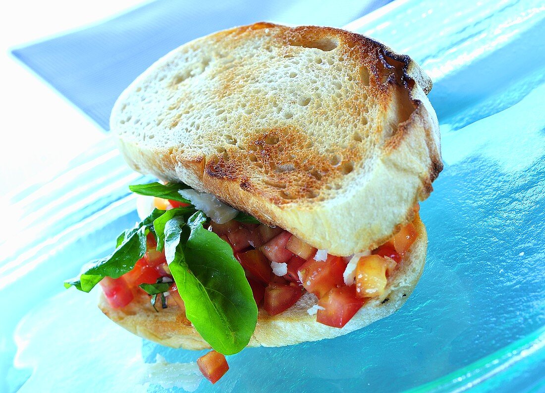 Bruschetta with chopped tomatoes