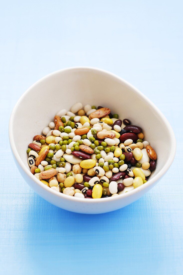 Mixed beans in a small bowl