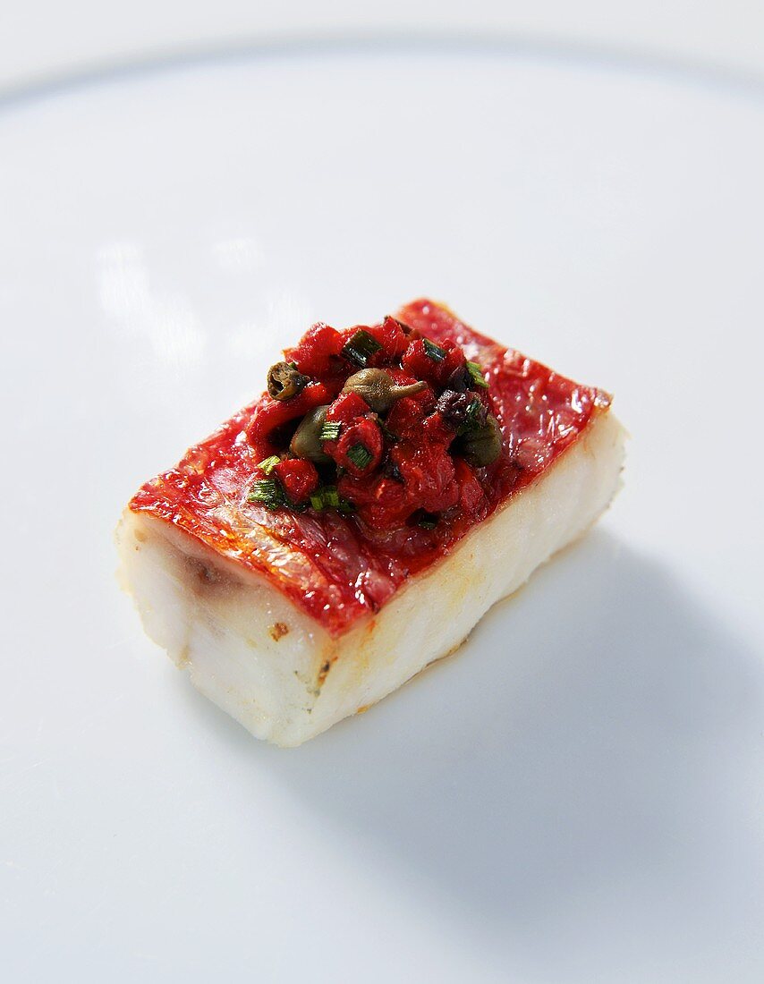 Red mullet with tomatoes and capers