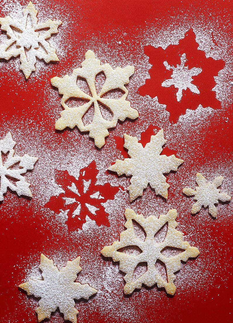 Shortbread (Schneeflocken) mit Puderzucker