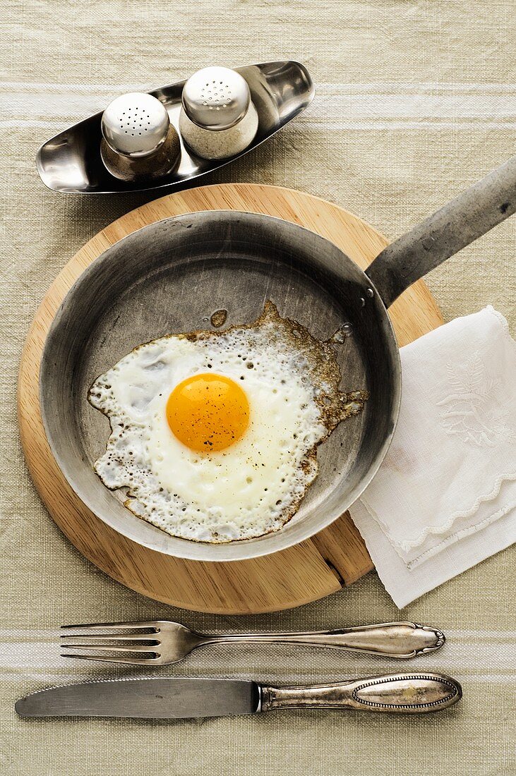 Fried egg in a frying pan