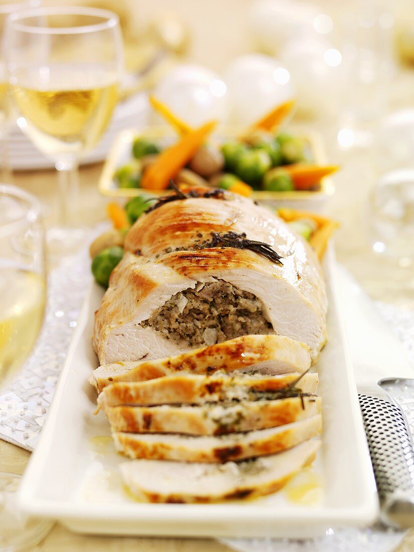 Turkey breast with pork and chestnut stuffing