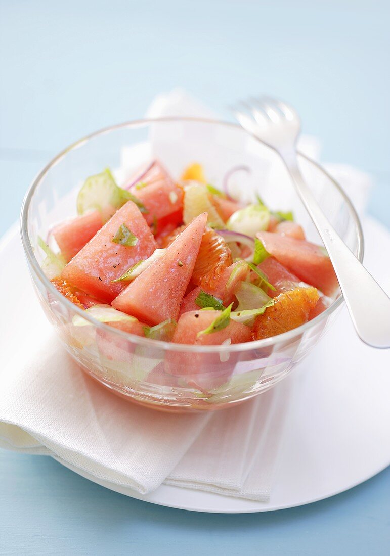 Watermelon and blood orange salad