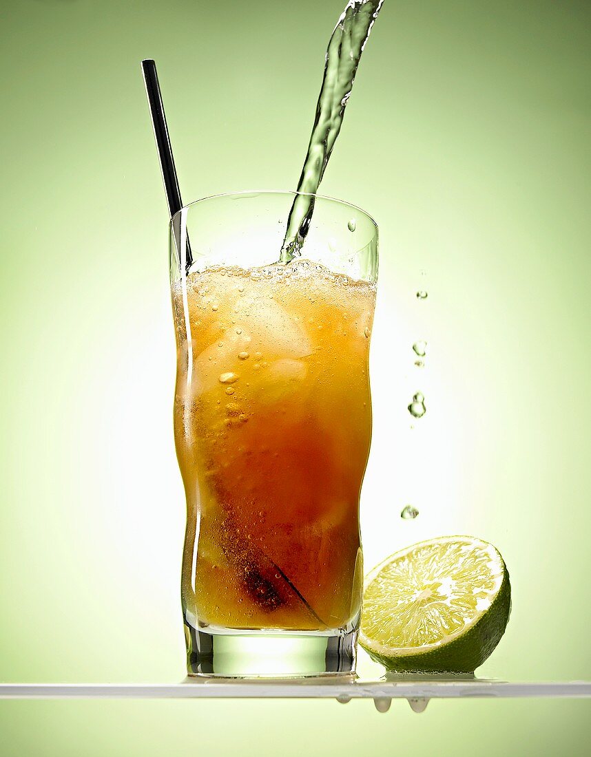 Cynar and lime cocktail