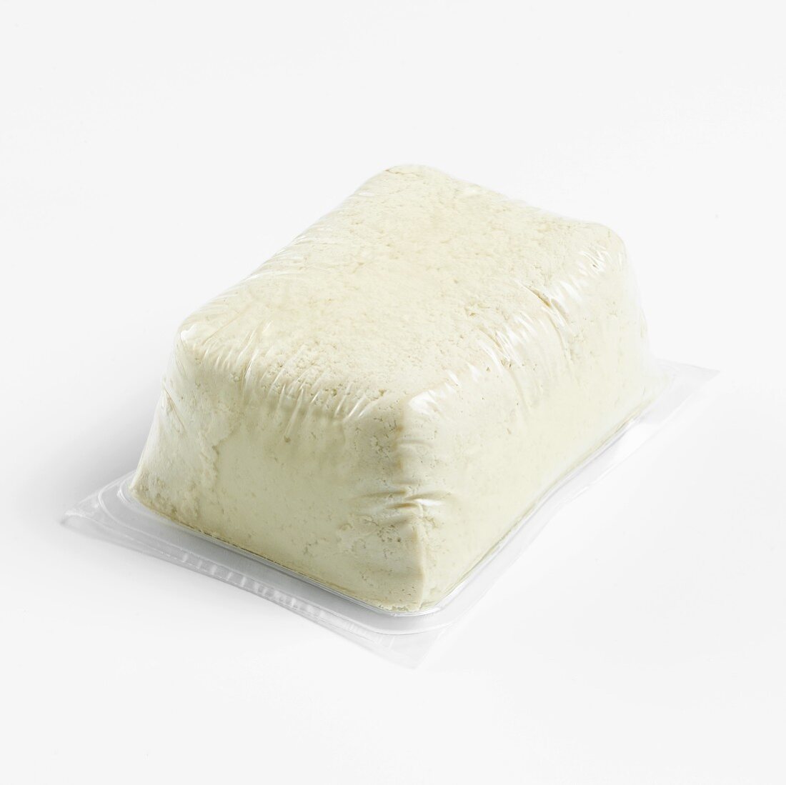 Tofu in plastic packaging