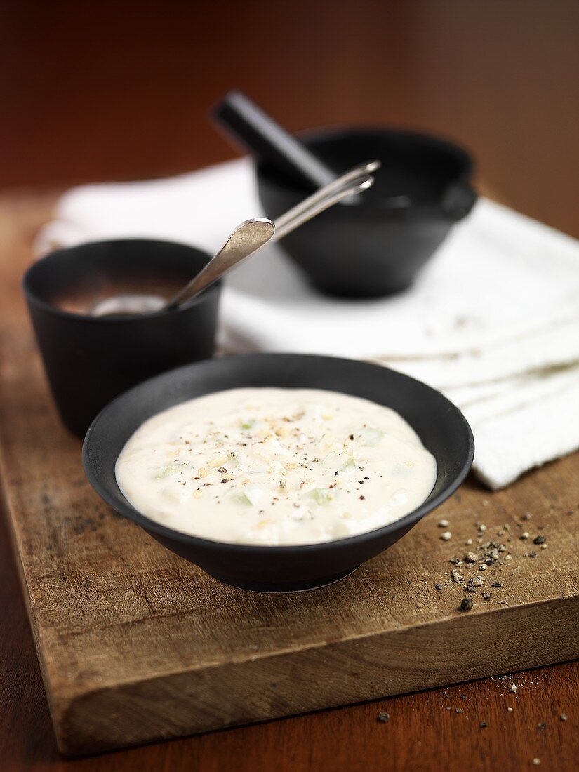 Peanut soup with pepper