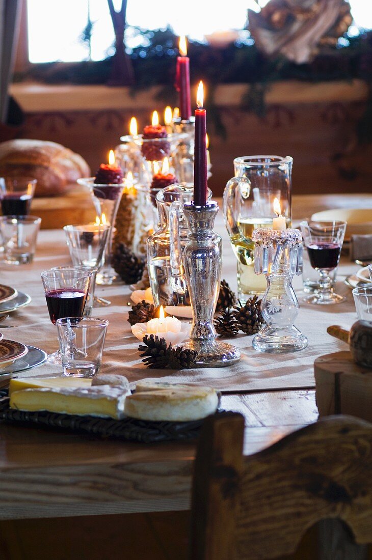 Festive table in country home