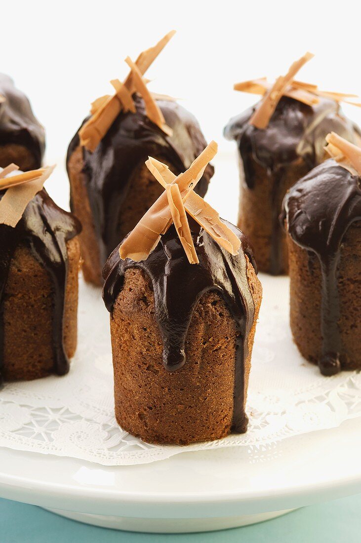 Chocolate mocha cakes with chocolate sauce