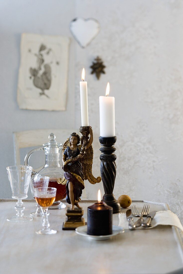 Liqueur on festive table