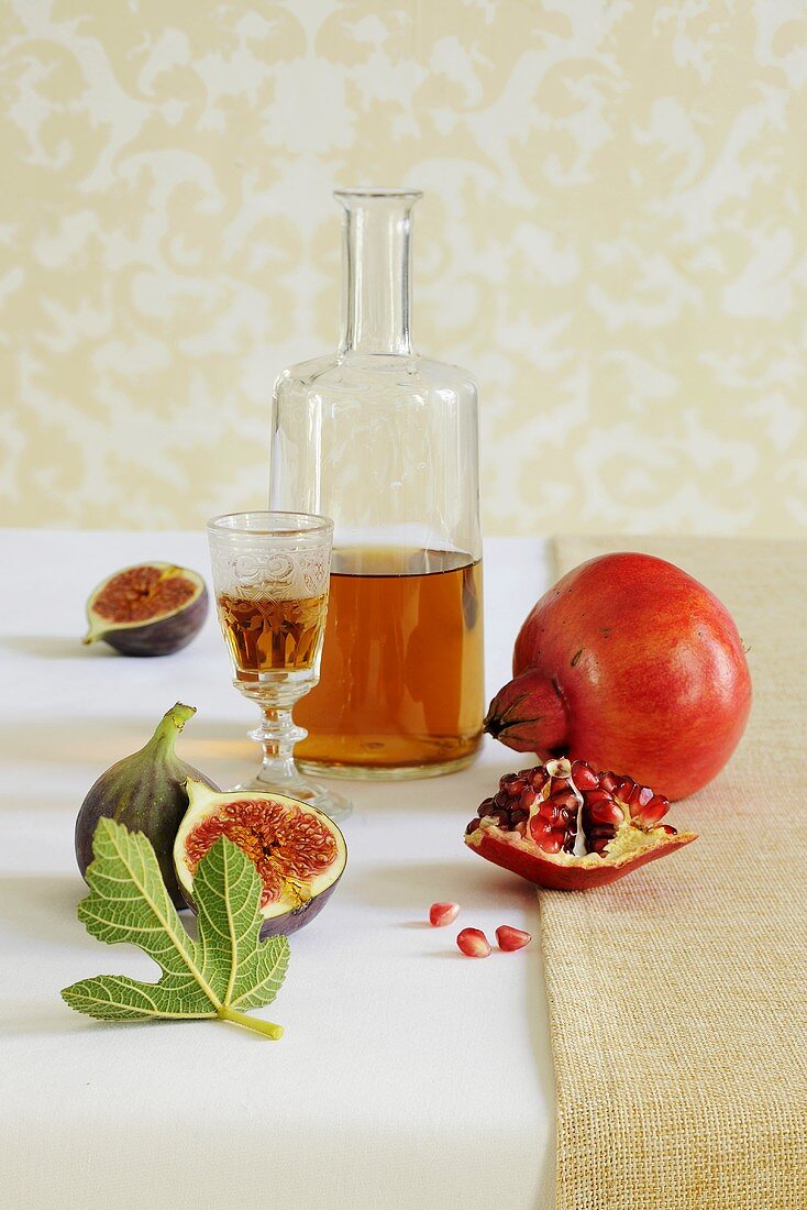 Fig schnapps and pomegranate