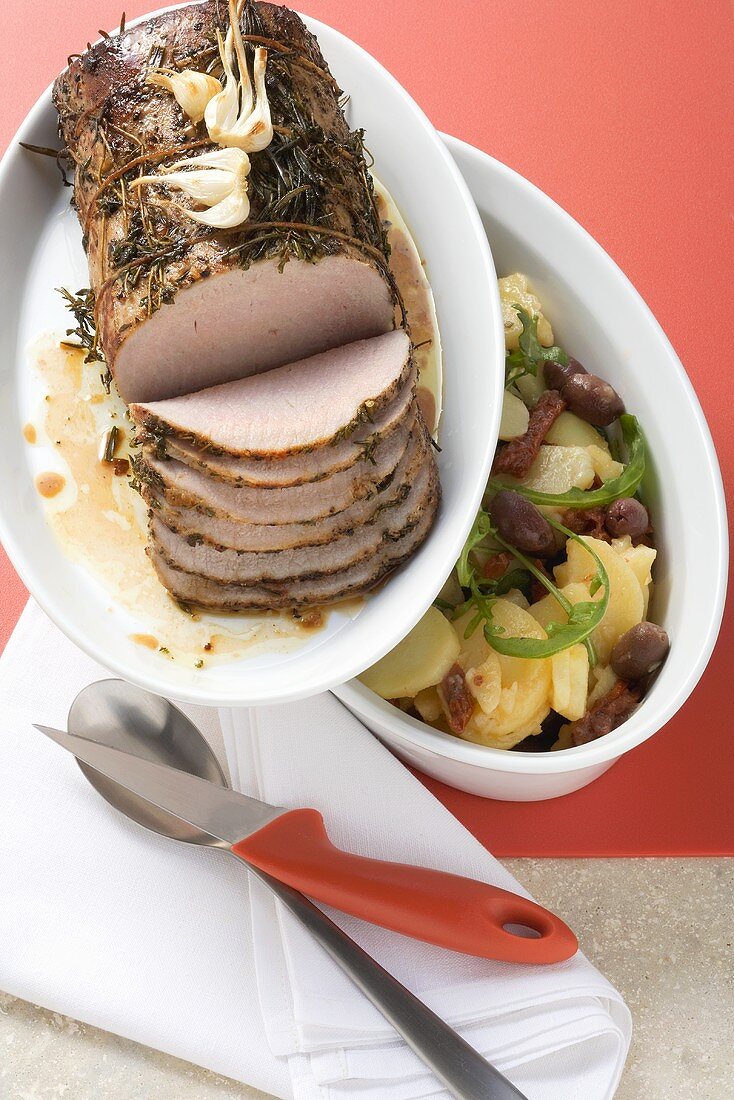 Florentine roast pork with potato salad