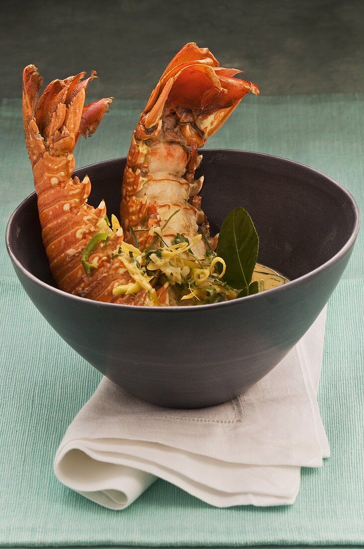 Lobster tails with Thai seasonings