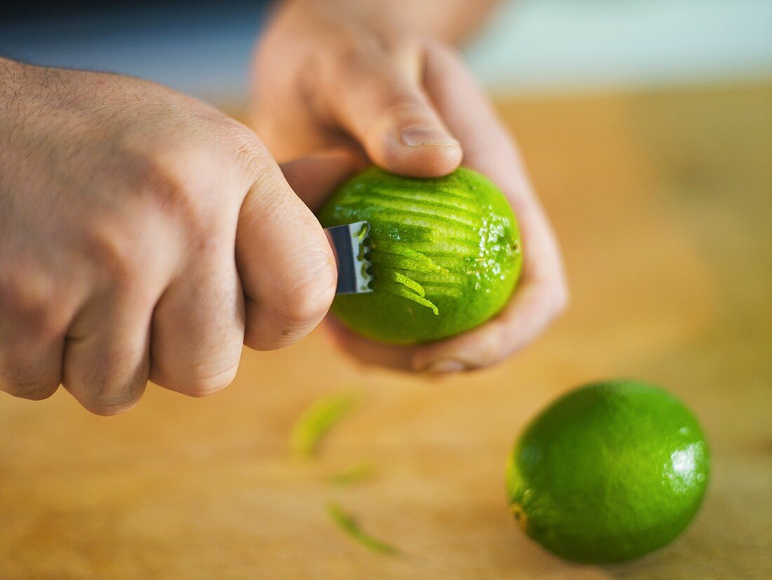Zesting a lime