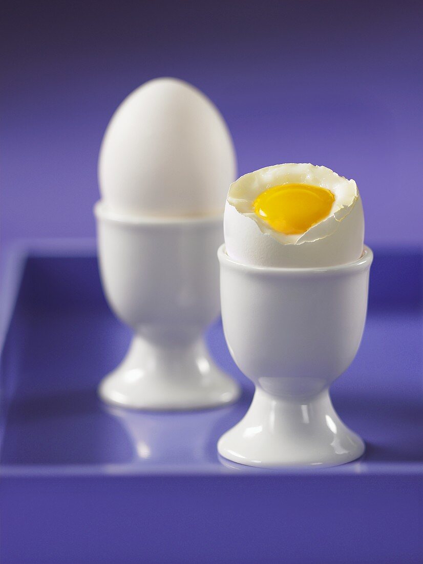 Two boiled eggs