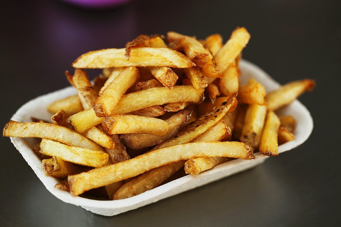 Chips on cardboard tray