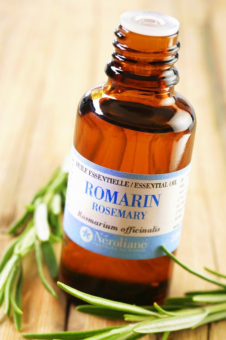 Small bottle of rosemary oil