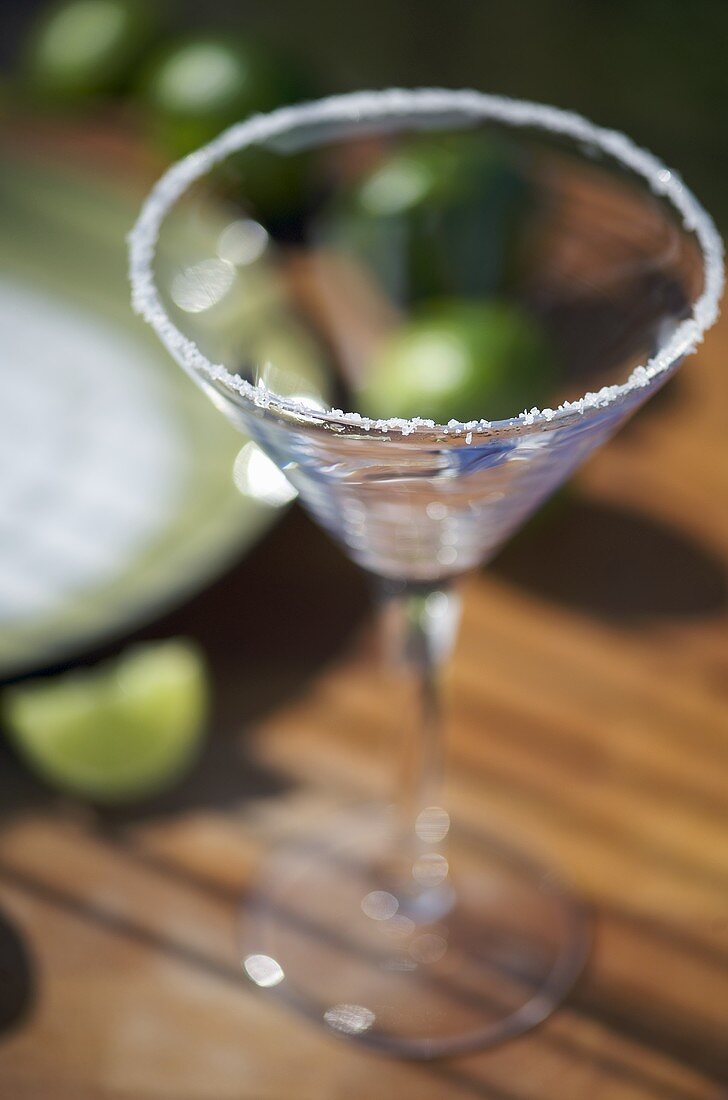 Cocktail glass with salted rim (for Margarita)