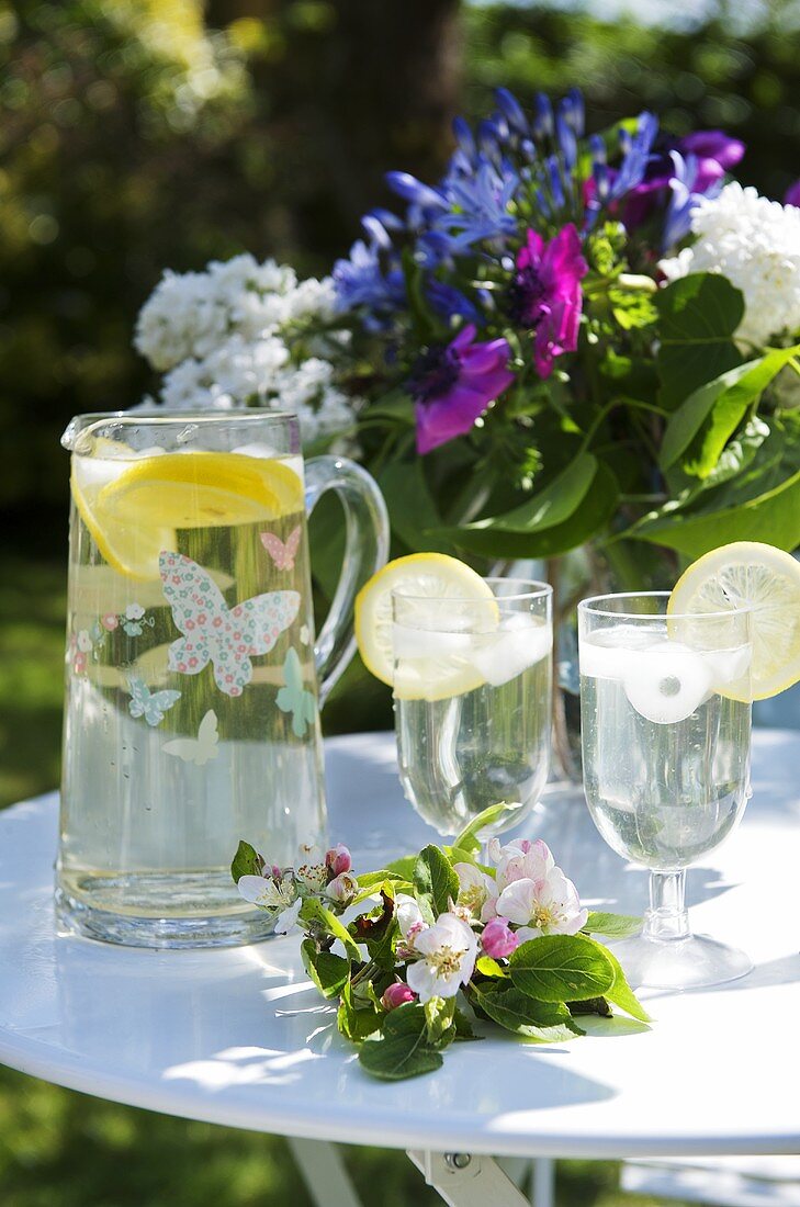 Lemonade on a garden table