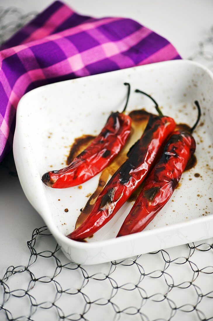 Grilled chillies