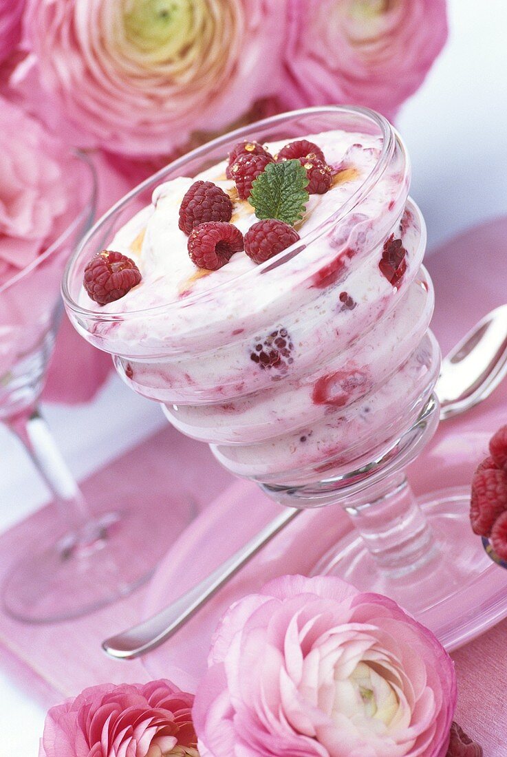 Dessert with fresh berries