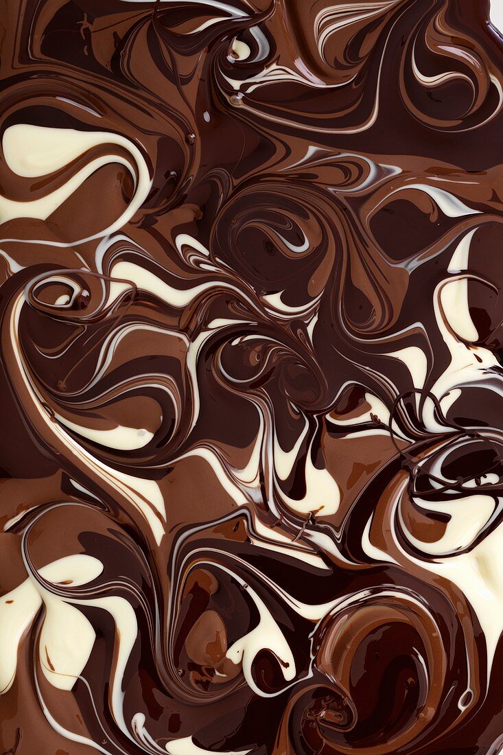 Mixed melted chocolate