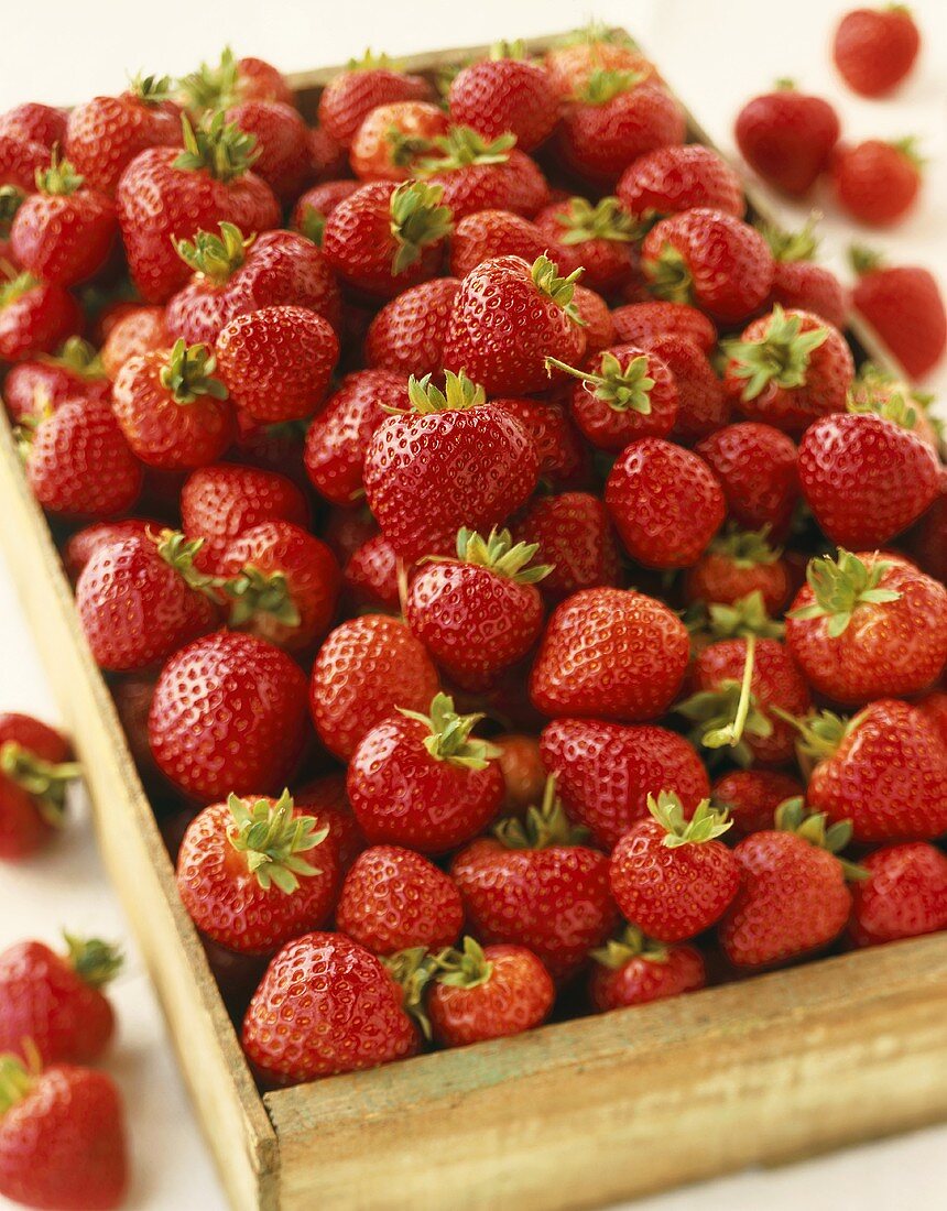 Strawberries in a crate