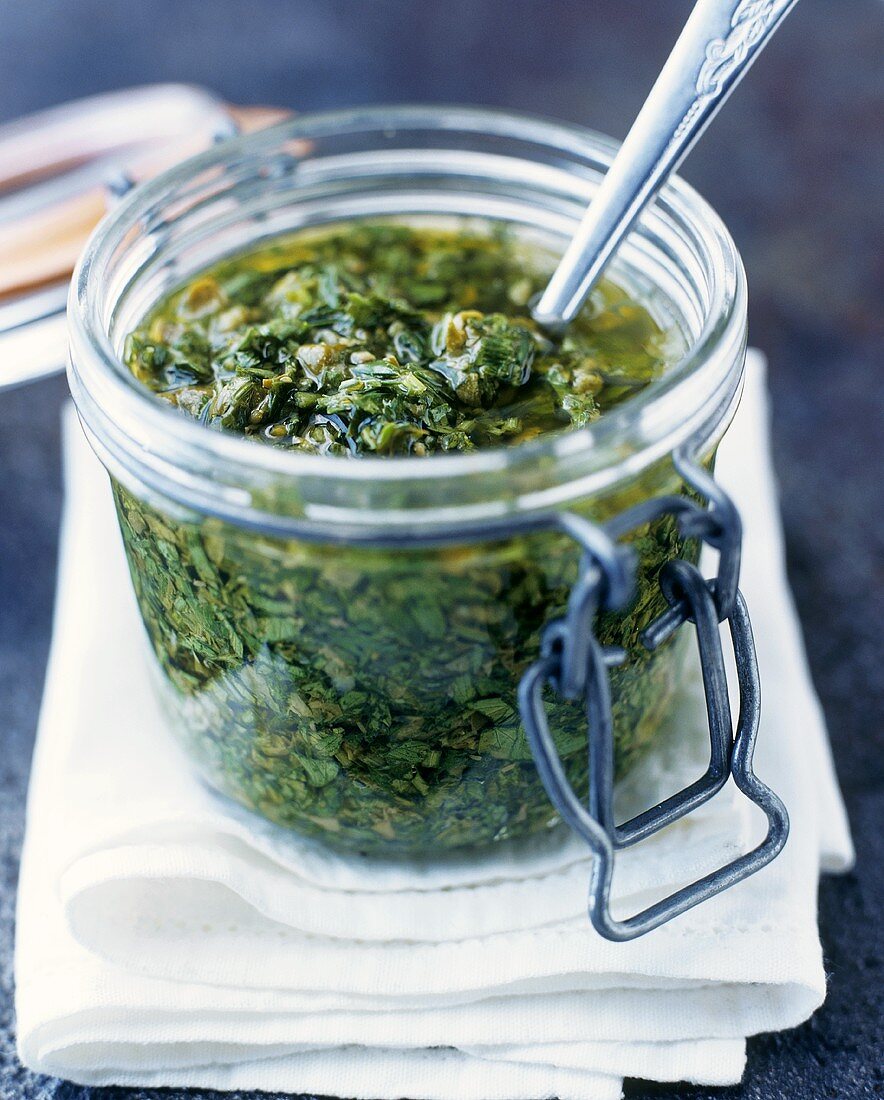 Pesto in a jar