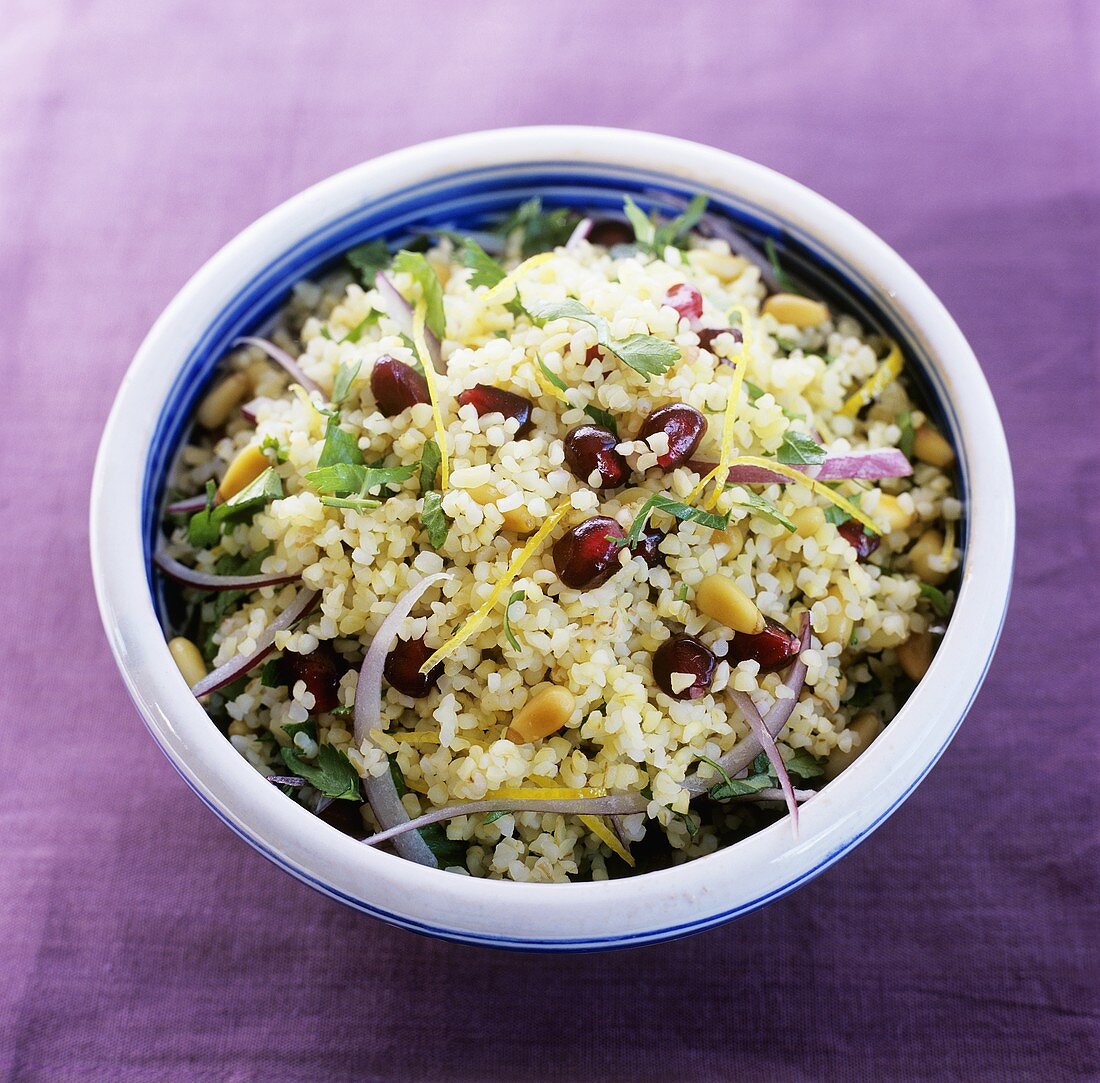 Moroccan couscous with pomegranate seeds
