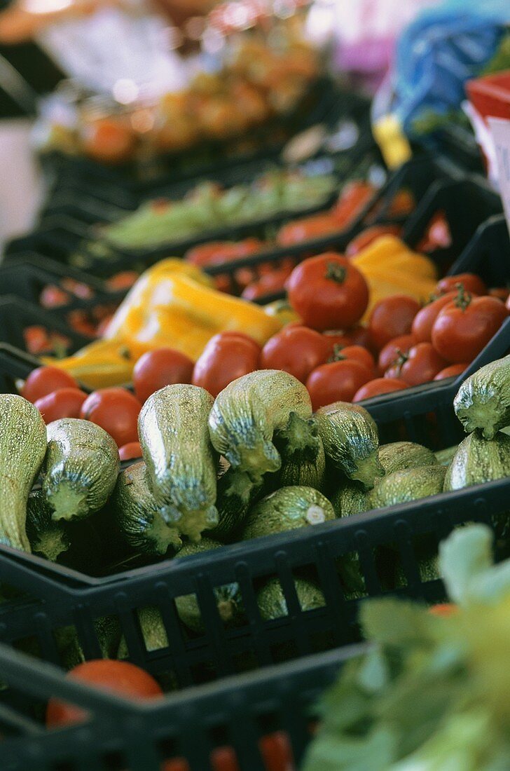 Vegetables on a market stall