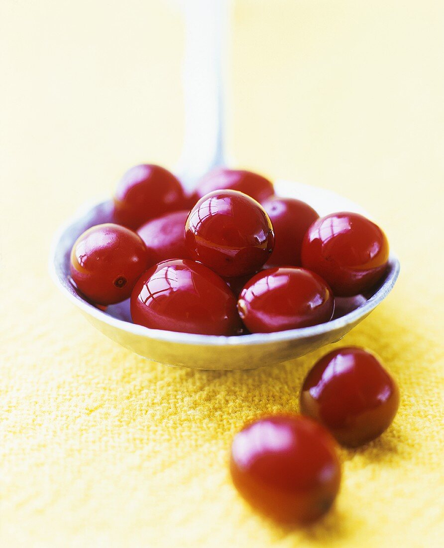 Cranberries on a spoon