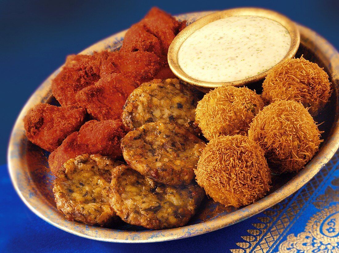 Plate of Indian snacks