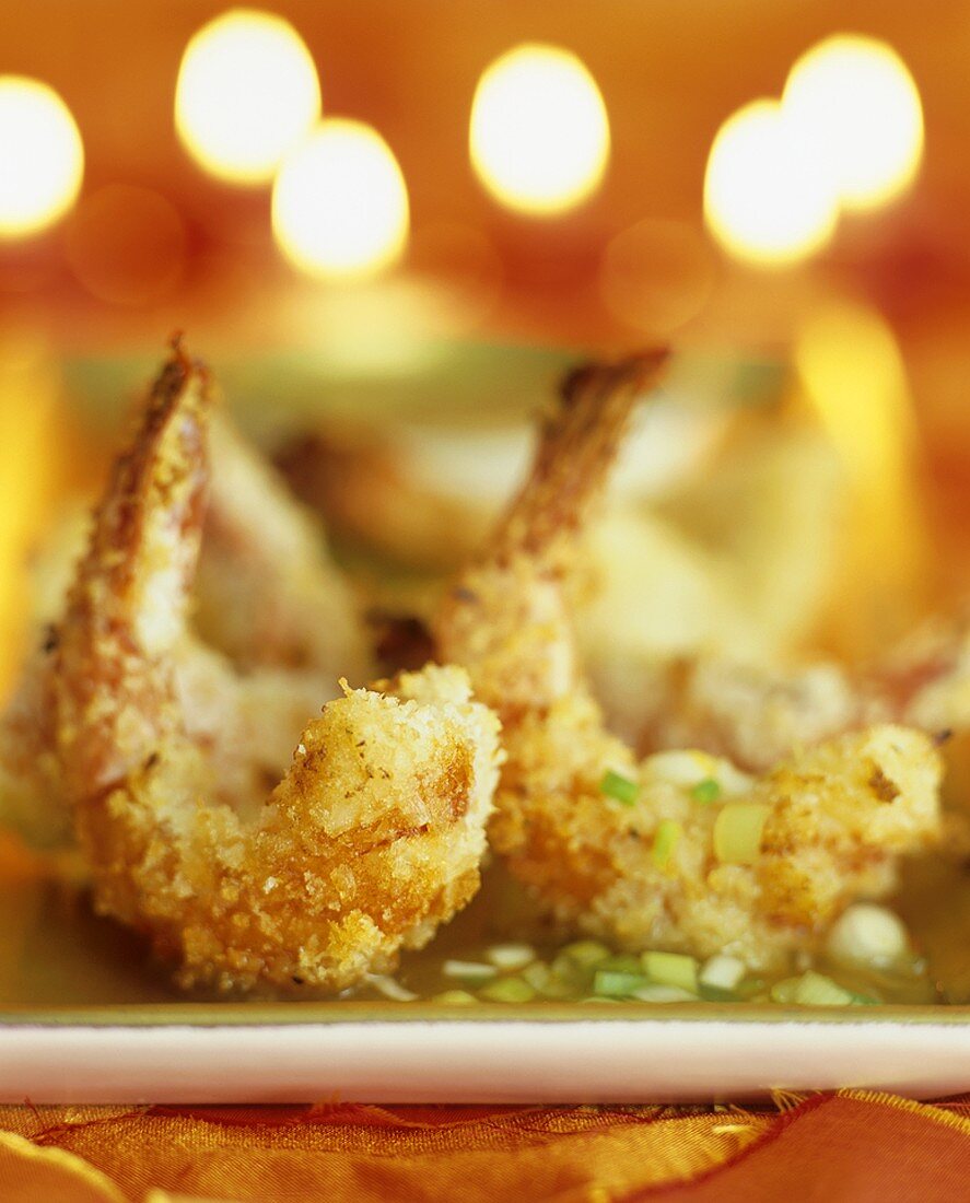Oven-baked coconut prawns with lime dip