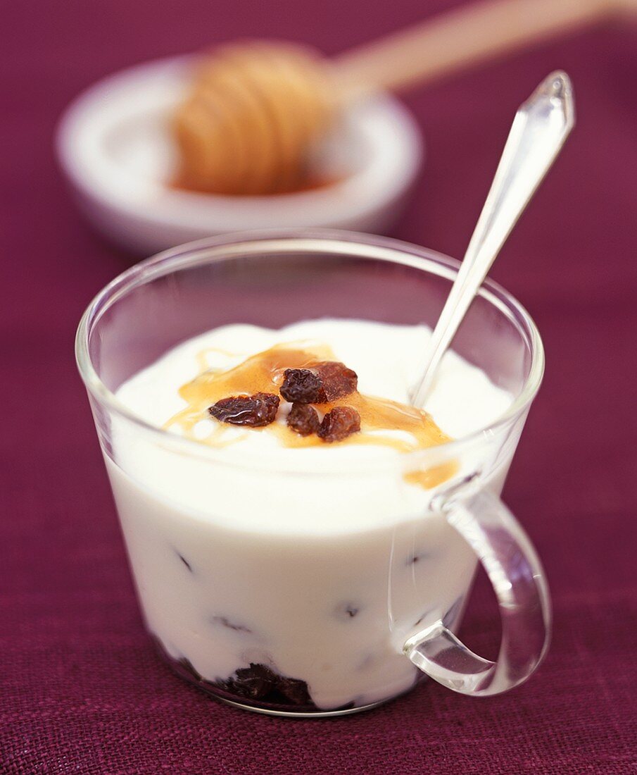Sultana surprise (Natural yoghurt with honey and sultanas)