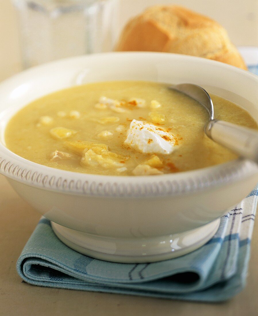 Fish chowder made with low-fat yoghurt
