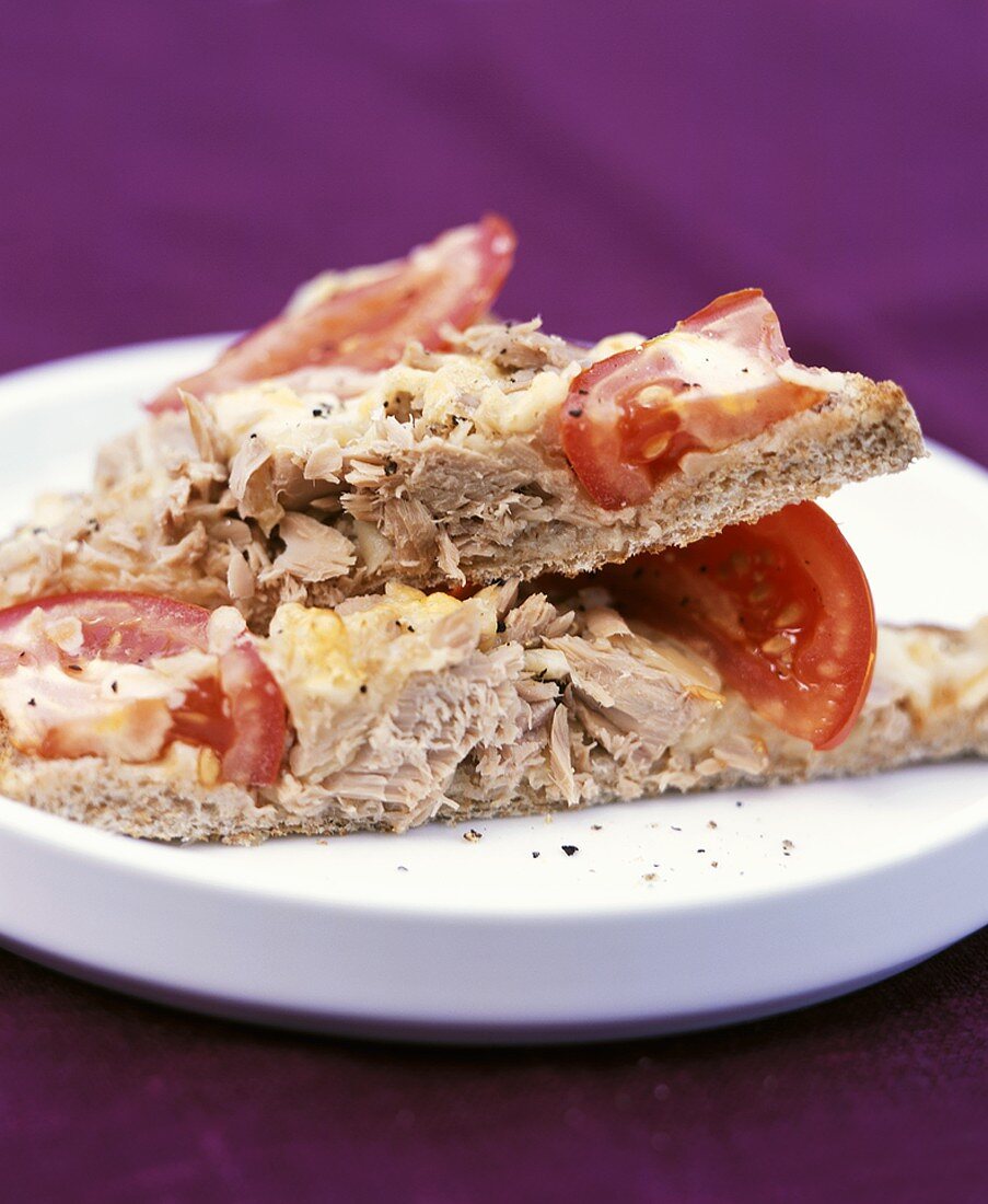 Tuna Melt (Thunfisch-Käse-Sandwich, überbacken)