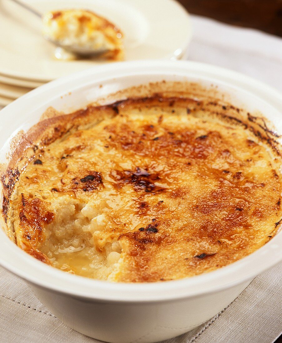 Caramelised rice pudding with a dash of brandy