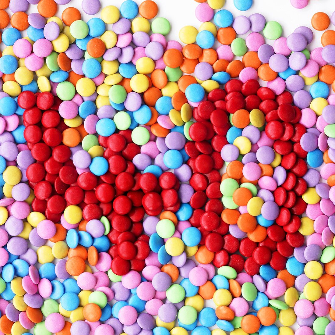 Coloured chocolate beans with the number '40'