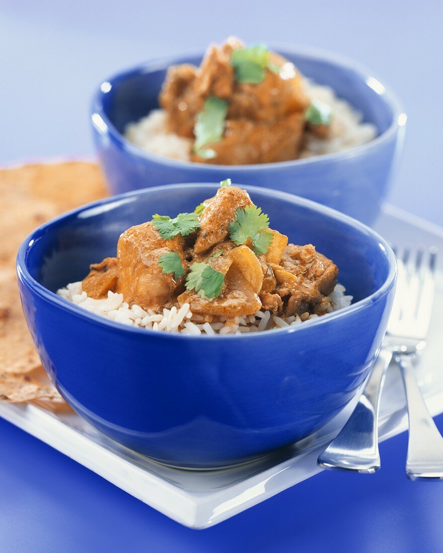 Chicken curry on rice