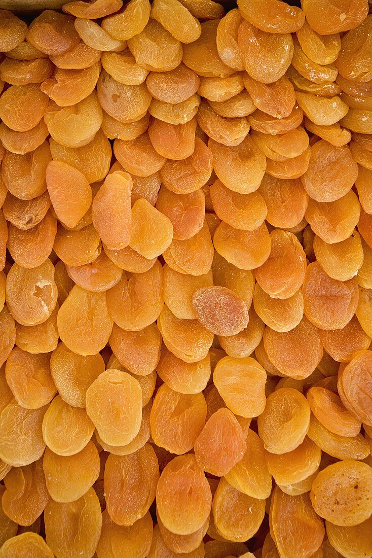 Dried apricots at a market, Turkey