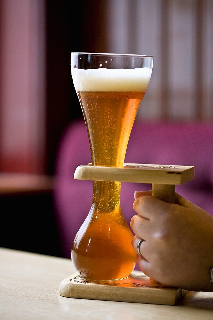 A typical Belgian beer glass