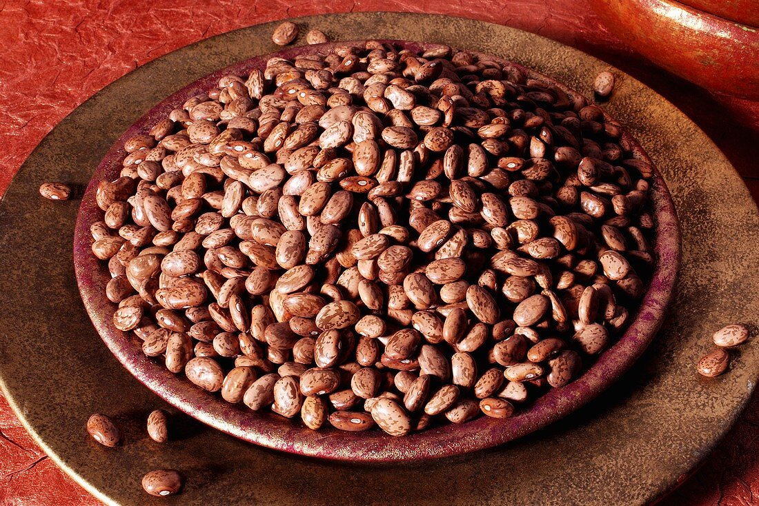 Pinto beans in a dish