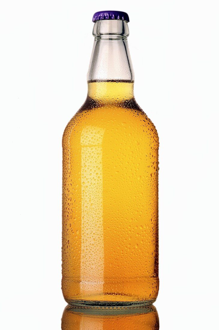 An unlabelled bottle of cider