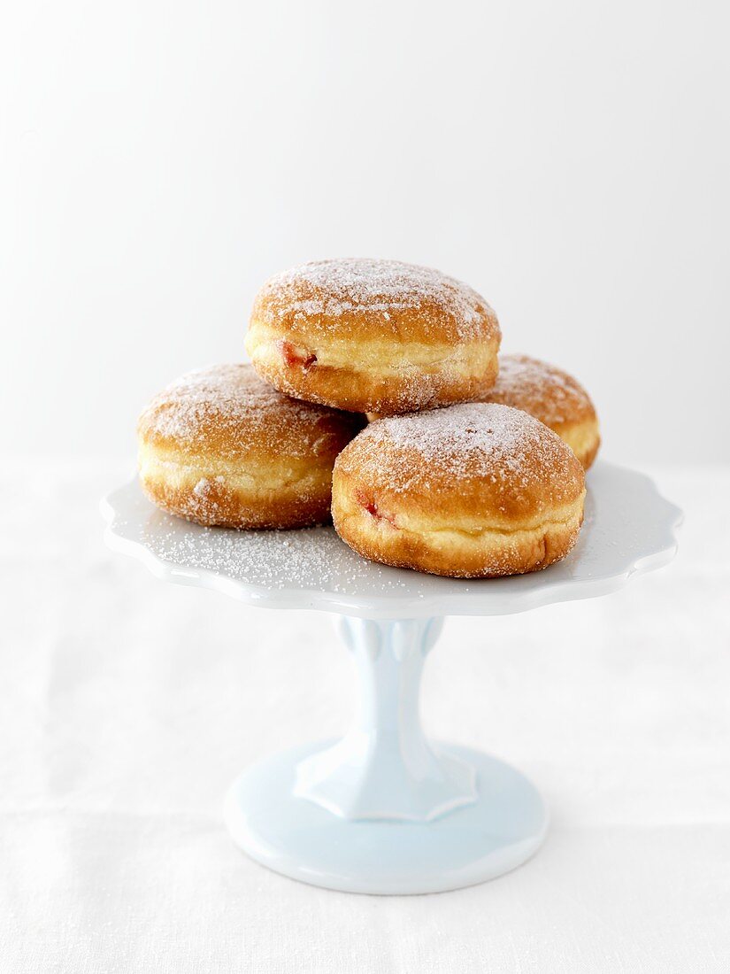 Doughnuts on a cake stand