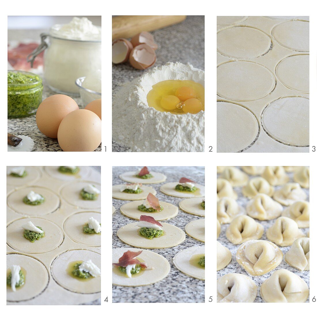Tortellini mit Pesto-Ricotta-Füllung zubereiten
