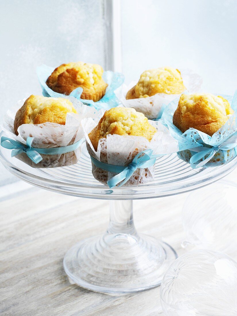 Sweet muffins with bows
