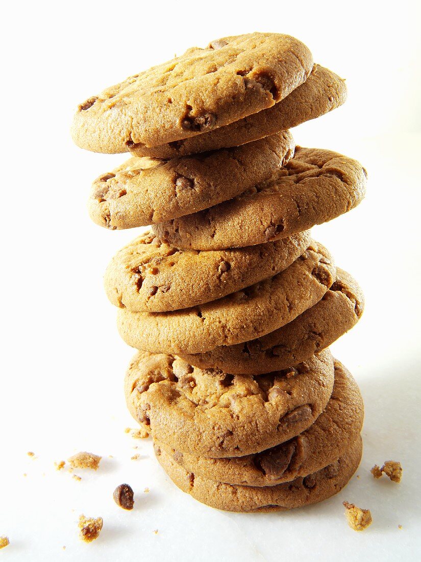 Stapel aus Chocolate Chip Cookies