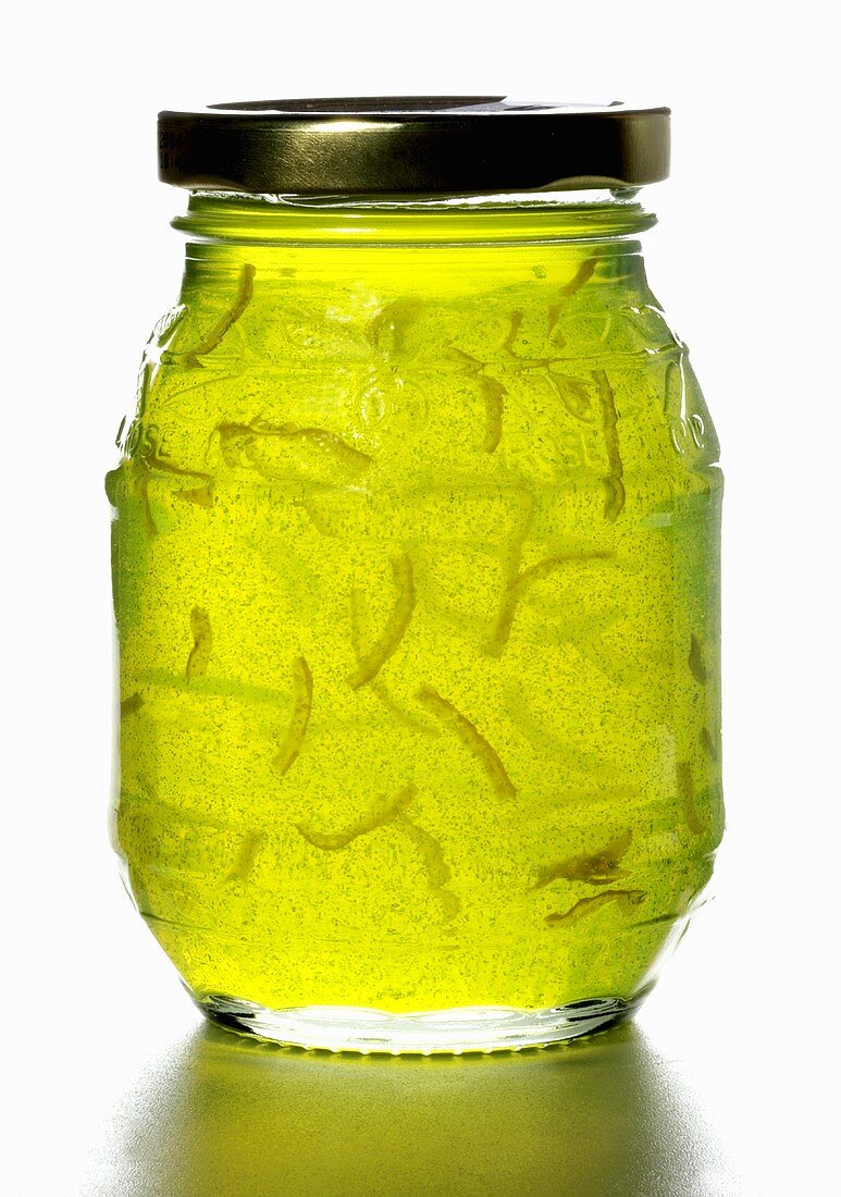 Lime marmalade in a jar
