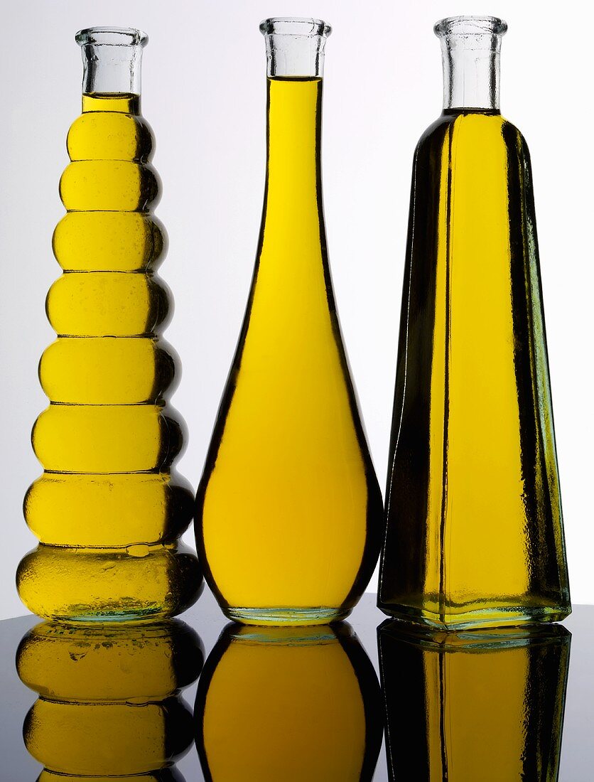 Three bottles of oil